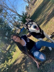 Krystal Guerrero and her dog