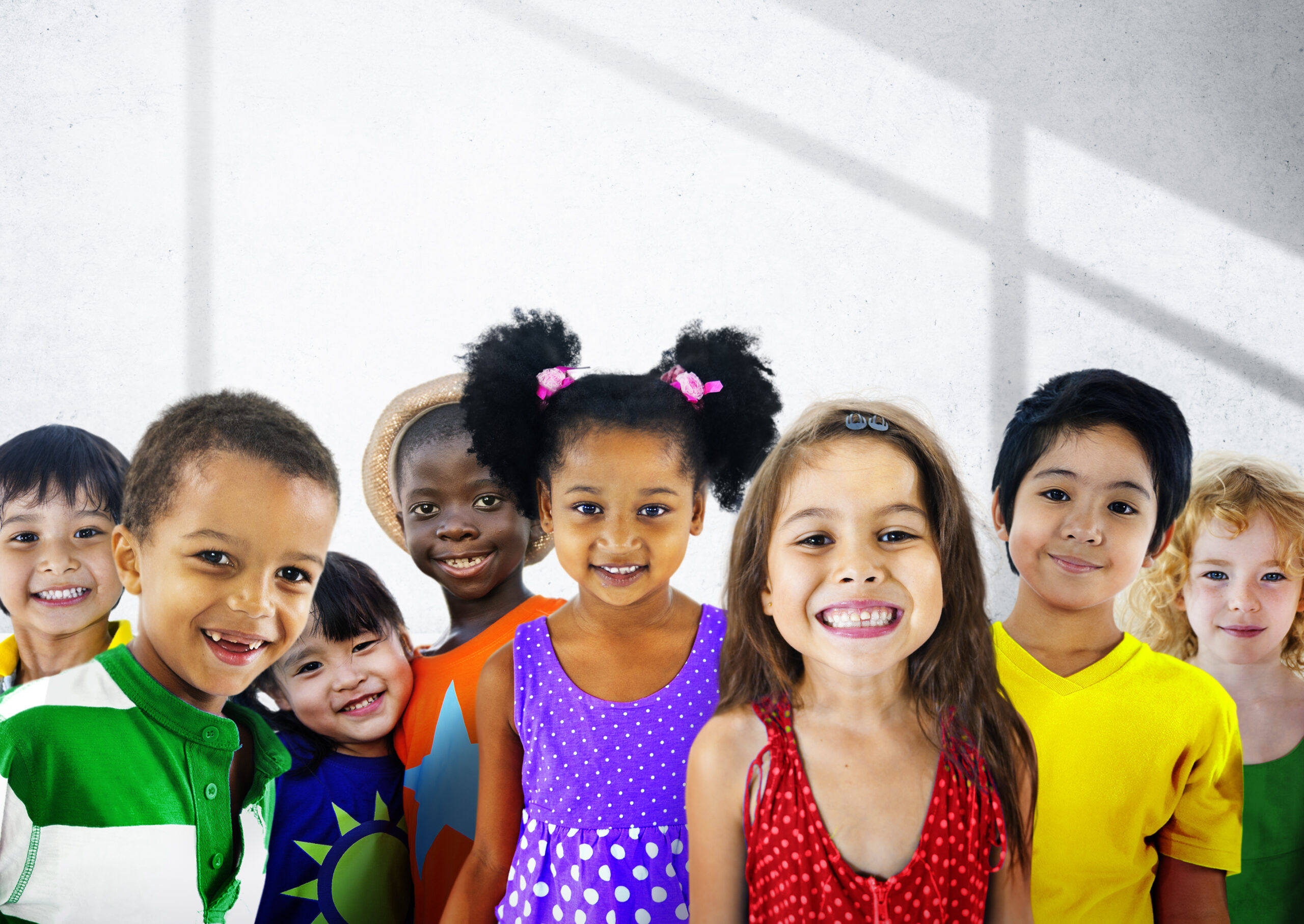 Children smiling at camera